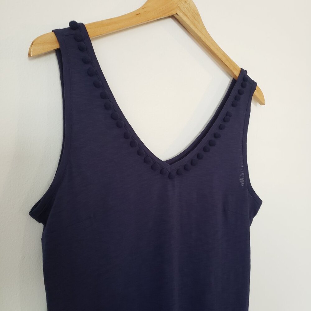Lilly Pulitzer Medium Pima Cotton Navy Blue Sleeveless Top